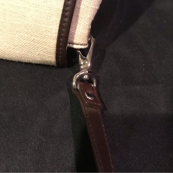 Ralph Lauren Purse - Shoulder, 12”x7”x3”, cream and brown, multiple pockets. - Picture 6 of 10